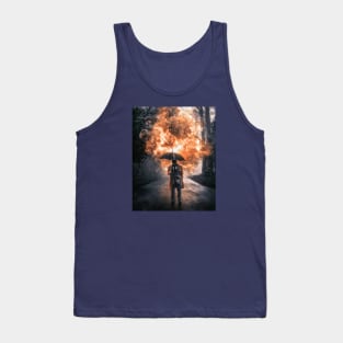 Man on dark road Tank Top